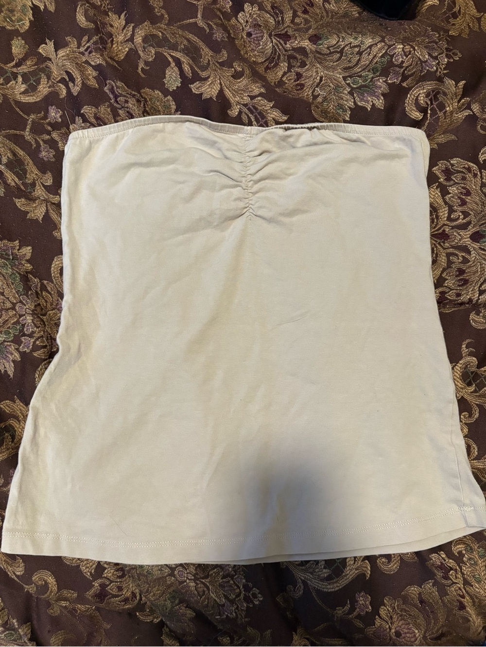 Amisu Cream Strapless Tube Top